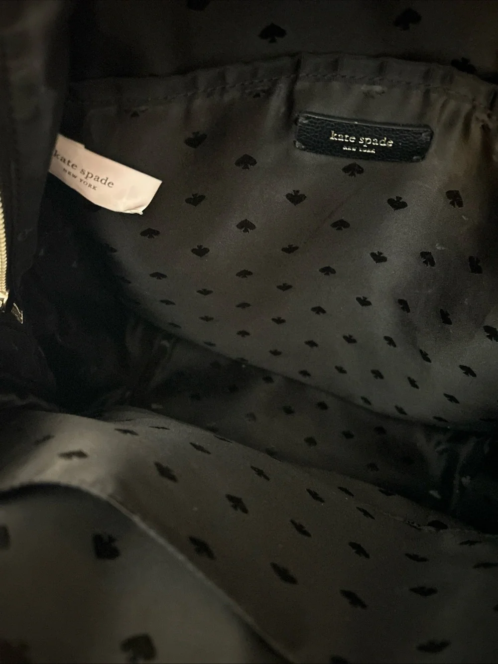 kate spade Black Nylon Backpack with Gold Hardware